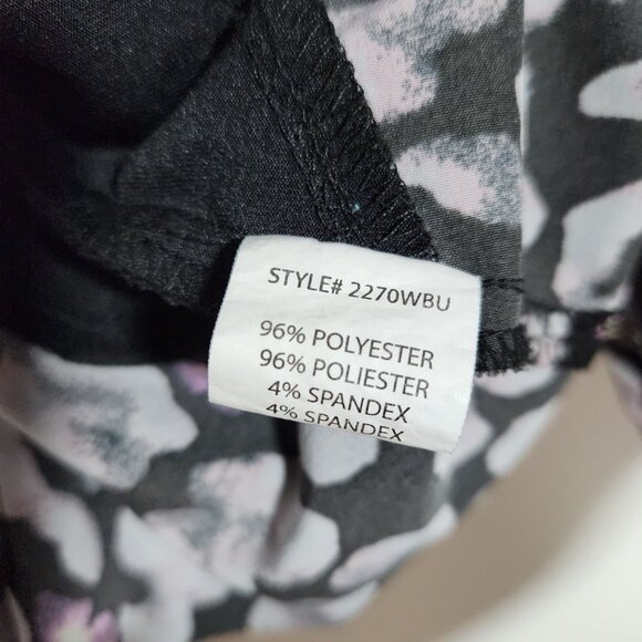 Healing Hands Premiere Scrub Top Womens Size XS Black Butterflies Uniform - Picture 4 of 4